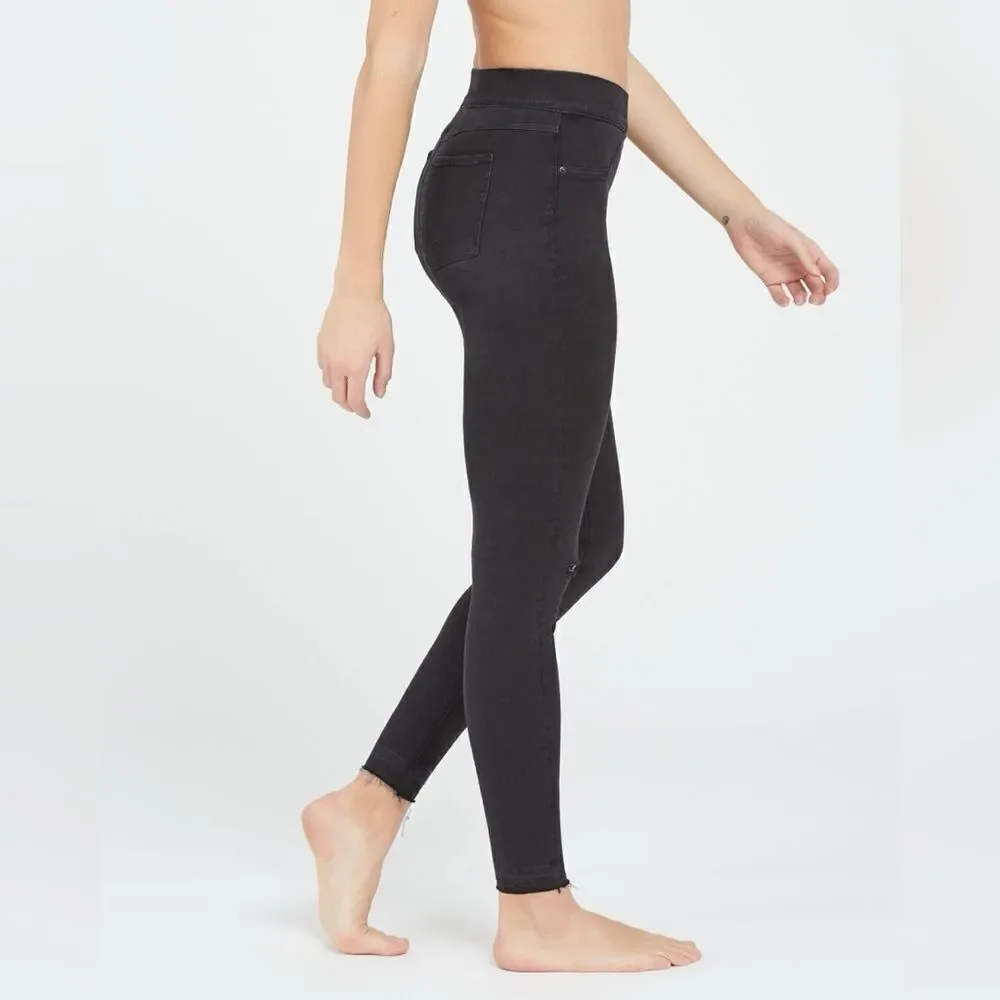 Spanx Vintage Distressed High Rise Skinny Jeans Black Size Extra Large